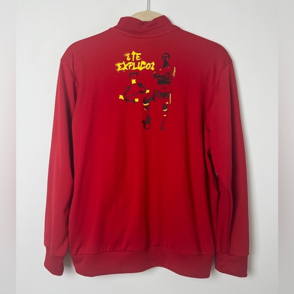 Adidas Men's Red XL Spain Soccer Futbol World Cup 2014 Graphic Full Zip Jacket - Picture 10 of 15